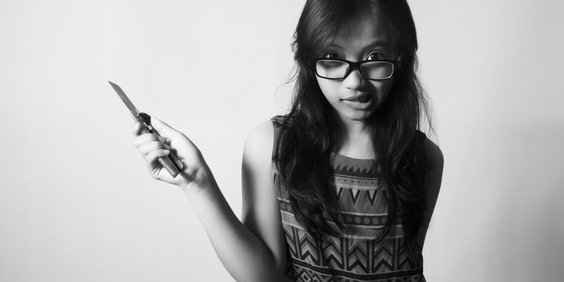 woman, girl, black and white, knife, portrait, knife, knife, knife, knife, knife