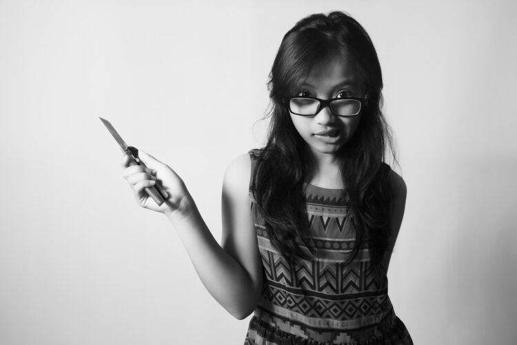 woman, girl, black and white, knife, portrait, knife, knife, knife, knife, knife